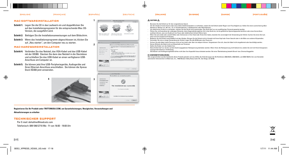 Technischer support | TRITTON SEE2 XPRESS XD300 User Manual | Page 10 / 17