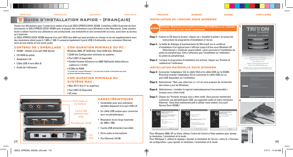 Guide d’installation rapide – [français | TRITTON SEE2 XPRESS XD300 User Manual | Page 5 / 17