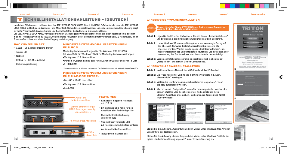 Schnellinstallationsanleitung – [deutsch | TRITTON SEE2 XPRESS XD300 User Manual | Page 9 / 17