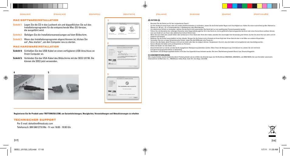 Technischer support | TRITTON SEE2 UV150 User Manual | Page 10 / 17