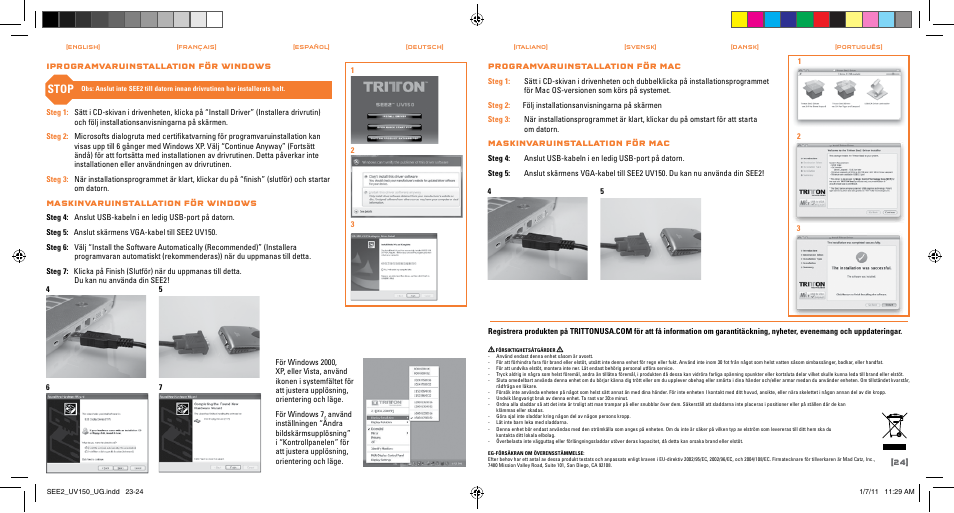 Stop | TRITTON SEE2 UV150 User Manual | Page 13 / 17