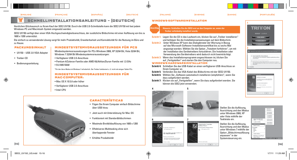 Schnellinstallationsanleitung – [deutsch | TRITTON SEE2 UV150 User Manual | Page 9 / 17