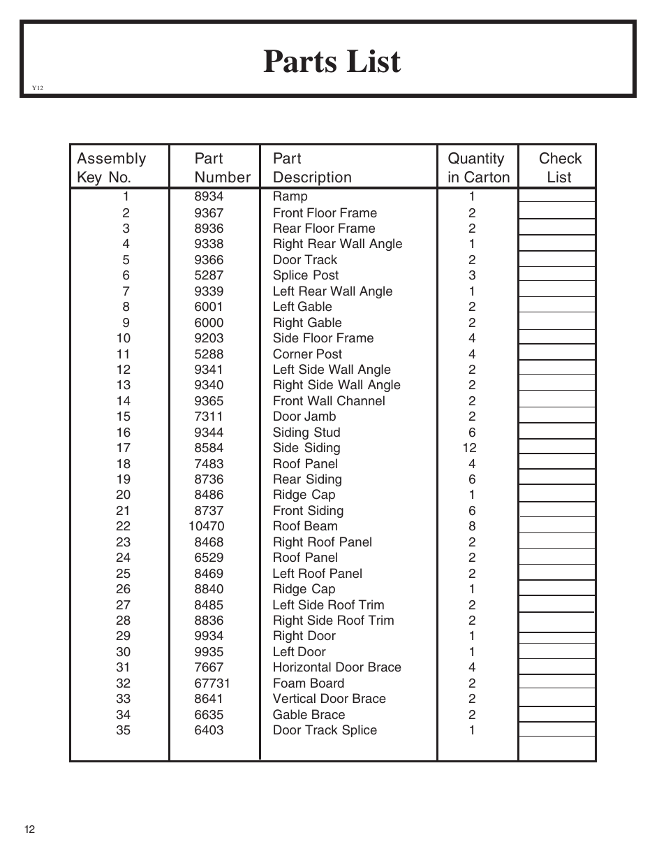 Parts list | Arrow Fastener VD108-A 697.68618 User Manual | Page 12 / 32