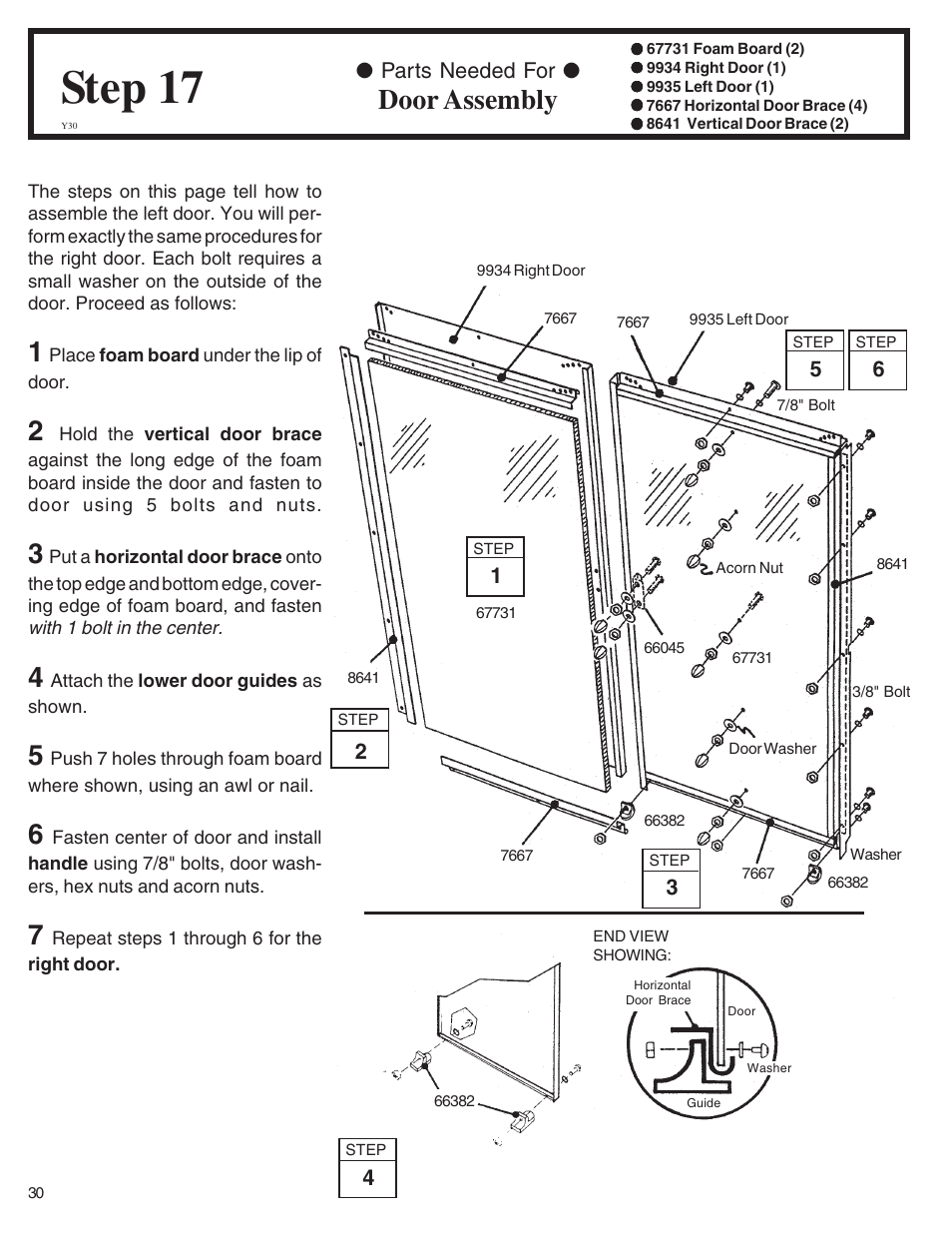 Step 17, Door assembly, Parts needed for | Arrow Fastener VD108-A 697.68618 User Manual | Page 30 / 32