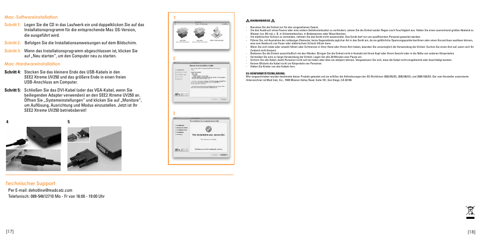 Technischer support | TRITTON Eclipse UV250 User Manual | Page 10 / 17