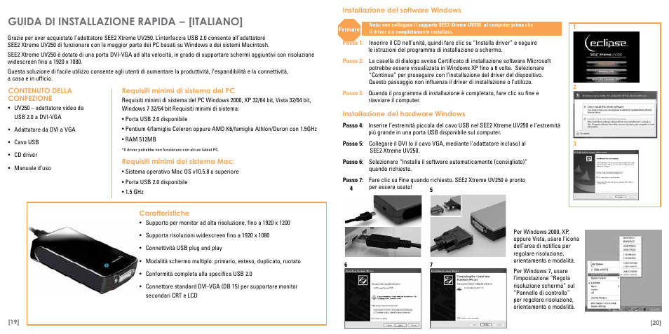 Guida di installazione rapida, Italiano | TRITTON Eclipse UV250 User Manual | Page 11 / 17