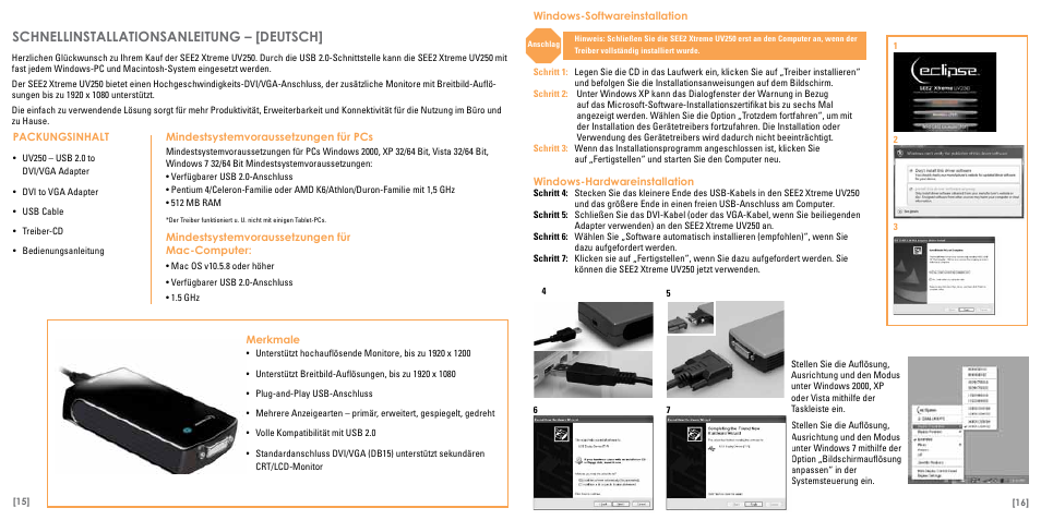 Schnellinstallationsanleitung – [deutsch | TRITTON Eclipse UV250 User Manual | Page 9 / 17