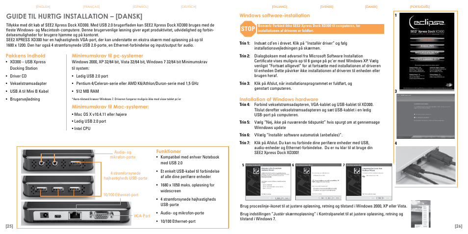 Guide til hurtig installation – [dansk, Stop | TRITTON Eclipse XD300 User Manual | Page 14 / 17