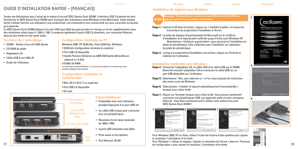 Guide d’installation rapide – [français | TRITTON Eclipse XD300 User Manual | Page 5 / 17