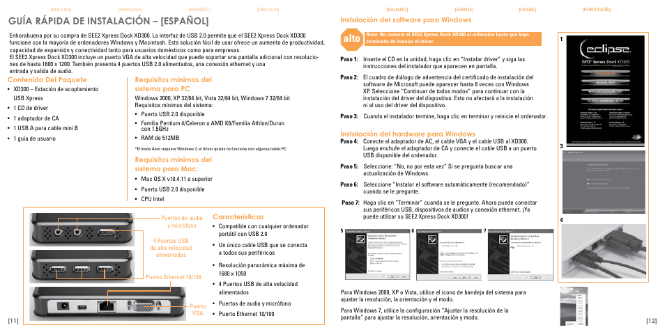 Alto, Guía rápida de instalación – [español | TRITTON Eclipse XD300 User Manual | Page 7 / 17