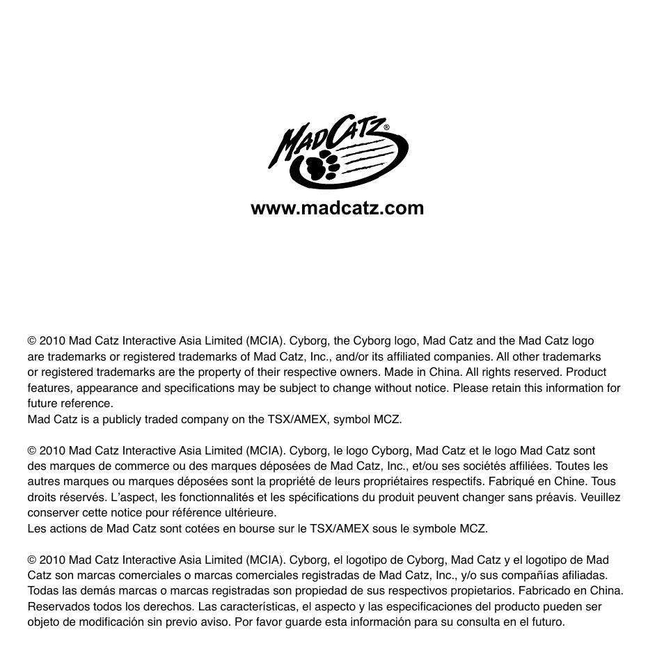 Cyborg V.3 Game Pad User Manual | Page 8 / 8