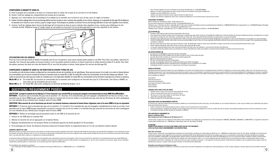 Questions fréquemment posées | Cyborg F.L.Y 9 for PS3 User Manual | Page 5 / 13