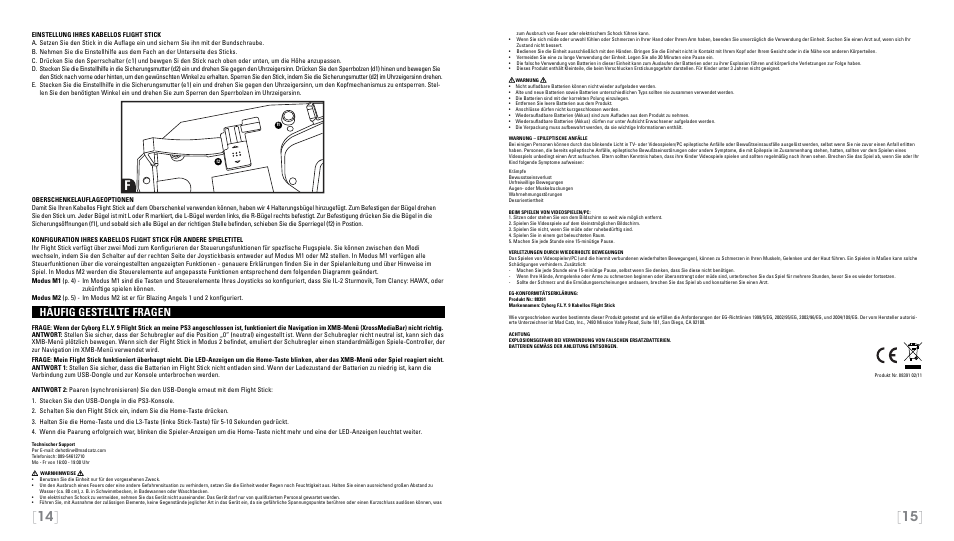 Häufig gestellte fragen | Cyborg F.L.Y 9 for PS3 User Manual | Page 8 / 13