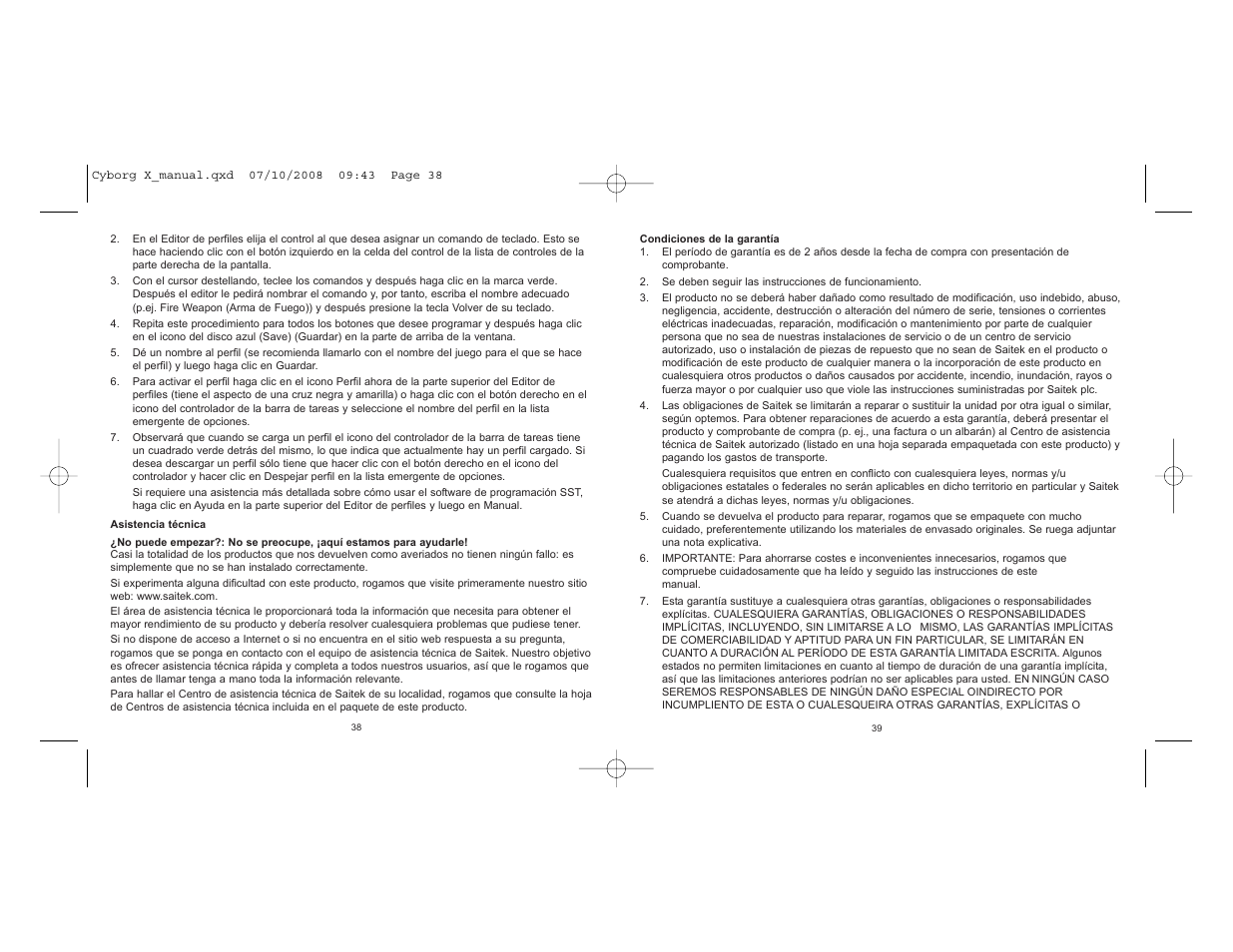 Saitek PC Flight Stick User Manual | Page 20 / 23