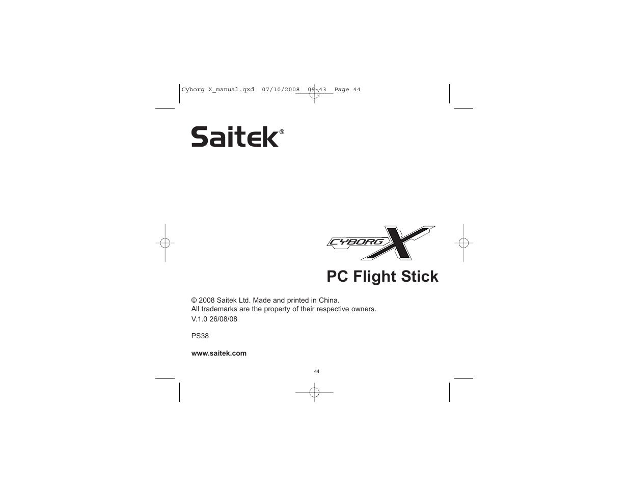 Saitek, Pc flight stick | Saitek PC Flight Stick User Manual | Page 23 / 23