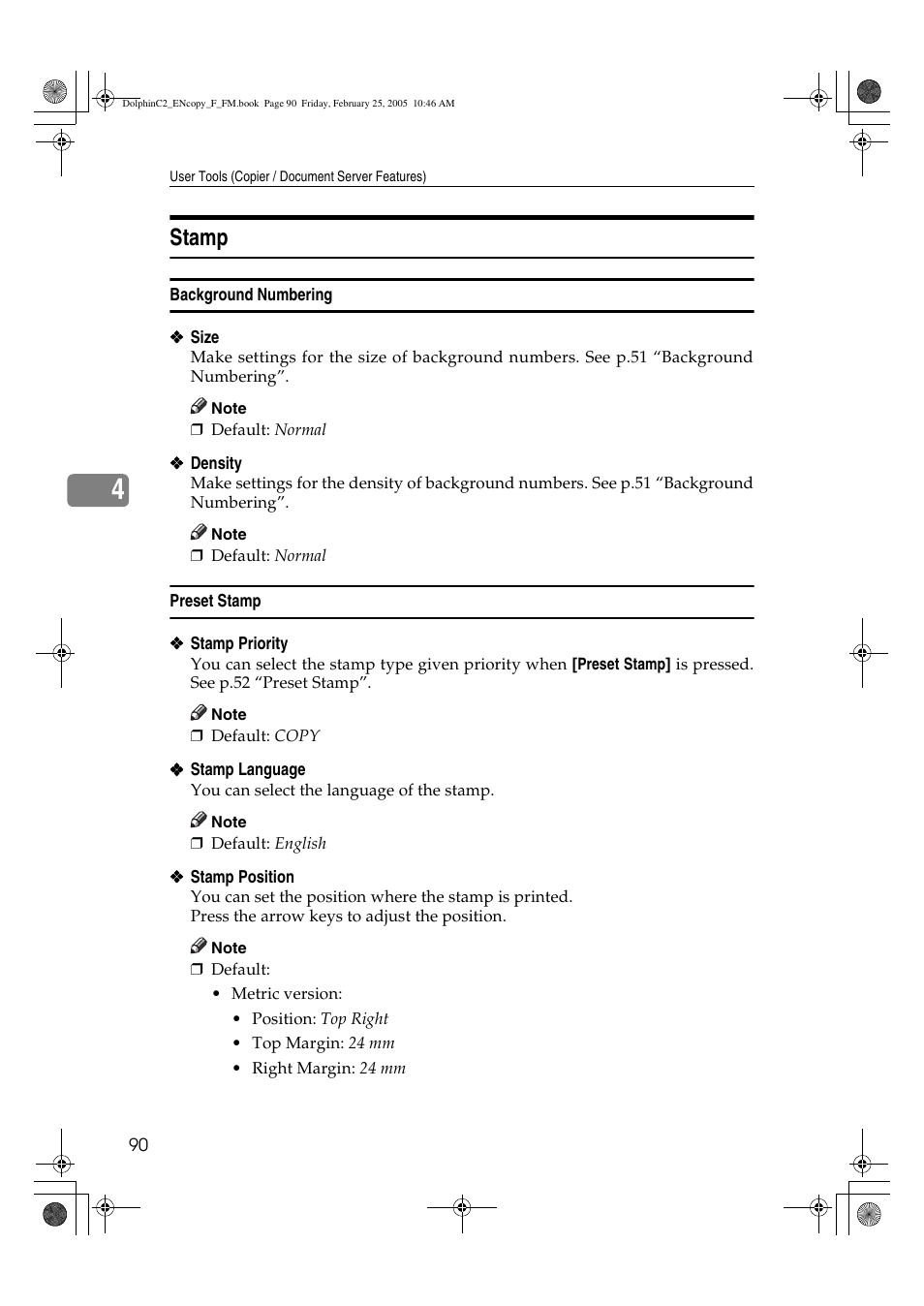 Stamp | Savin 4800WD User Manual | Page 100 / 124