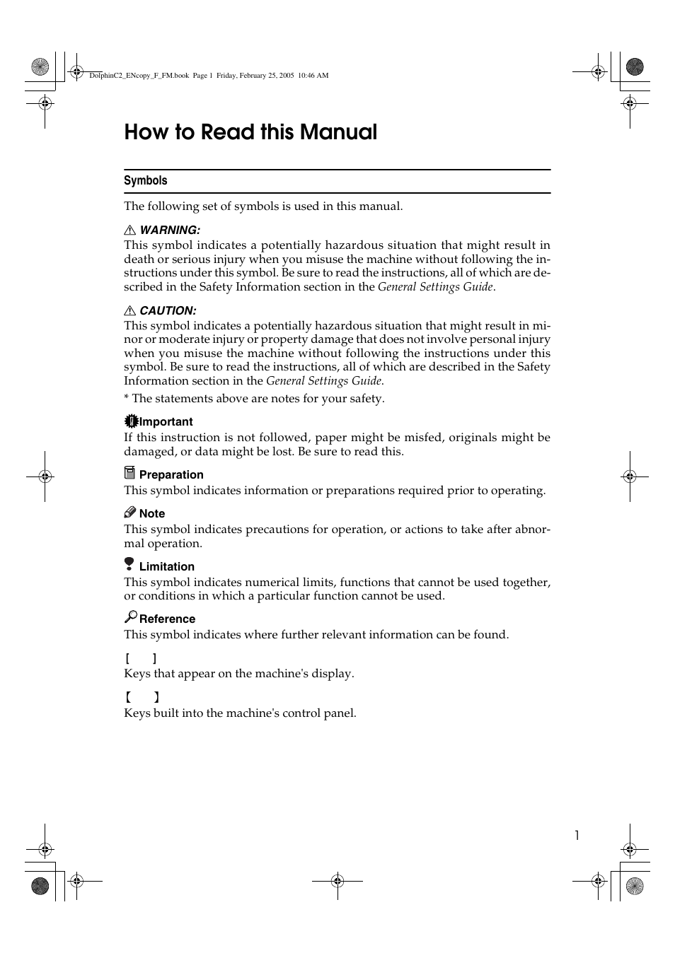 How to read this manual | Savin 4800WD User Manual | Page 11 / 124