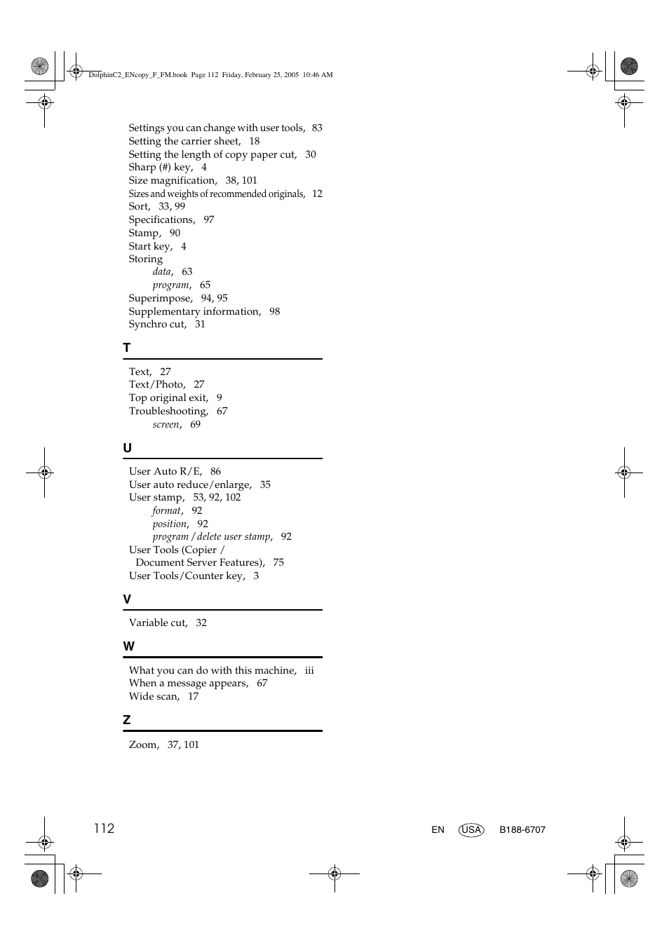 Savin 4800WD User Manual | Page 122 / 124