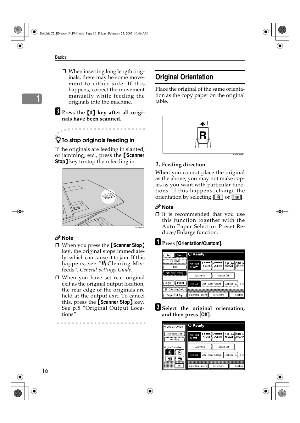 Original orientation | Savin 4800WD User Manual | Page 26 / 124