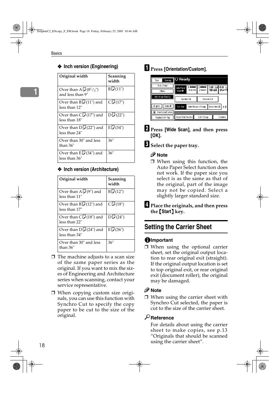 Setting the carrier sheet | Savin 4800WD User Manual | Page 28 / 124