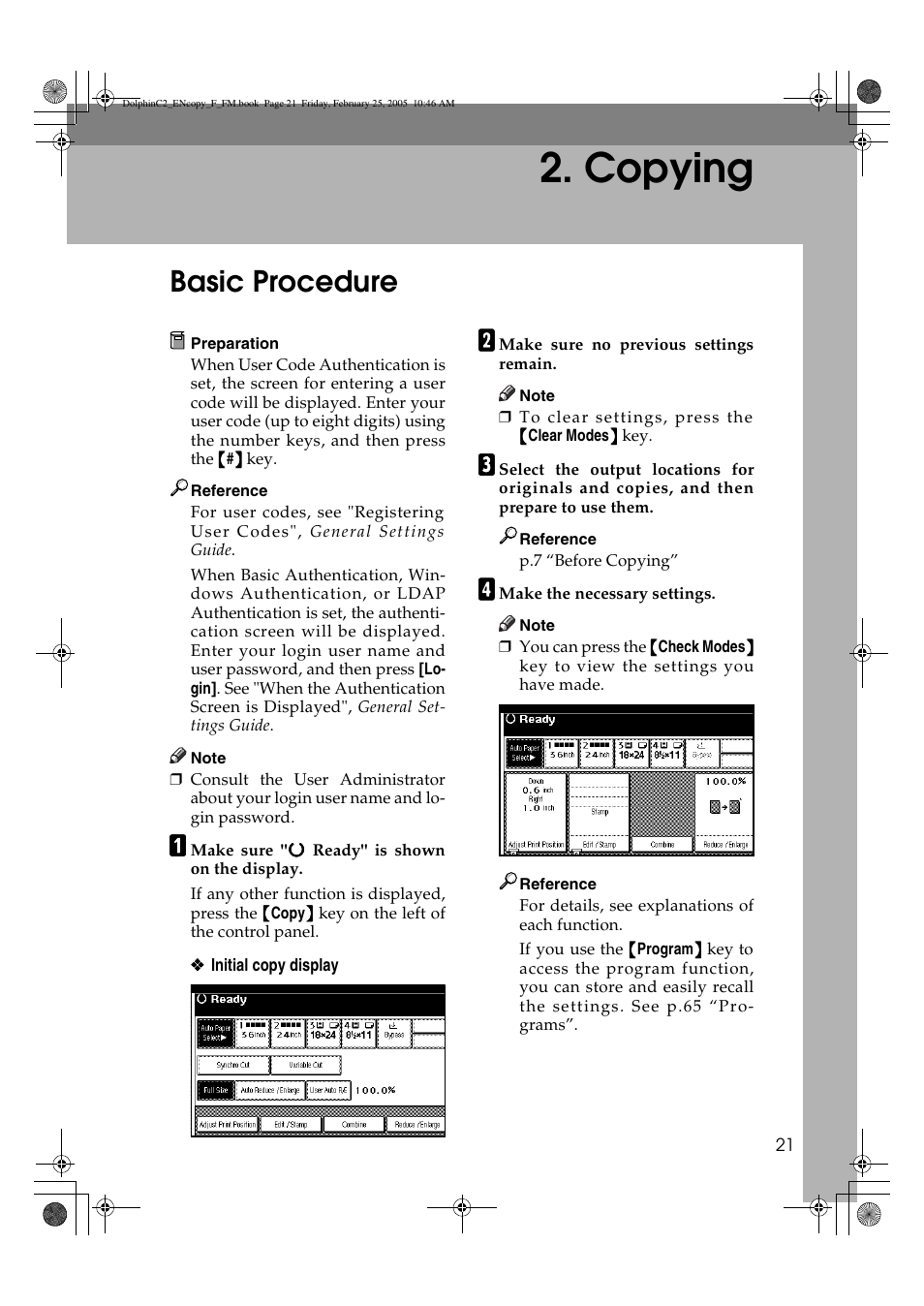 Copying, Basic procedure | Savin 4800WD User Manual | Page 31 / 124