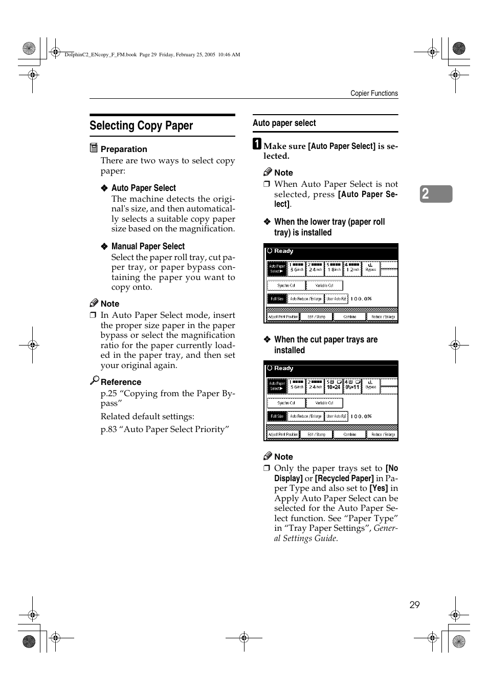 Selecting copy paper | Savin 4800WD User Manual | Page 39 / 124