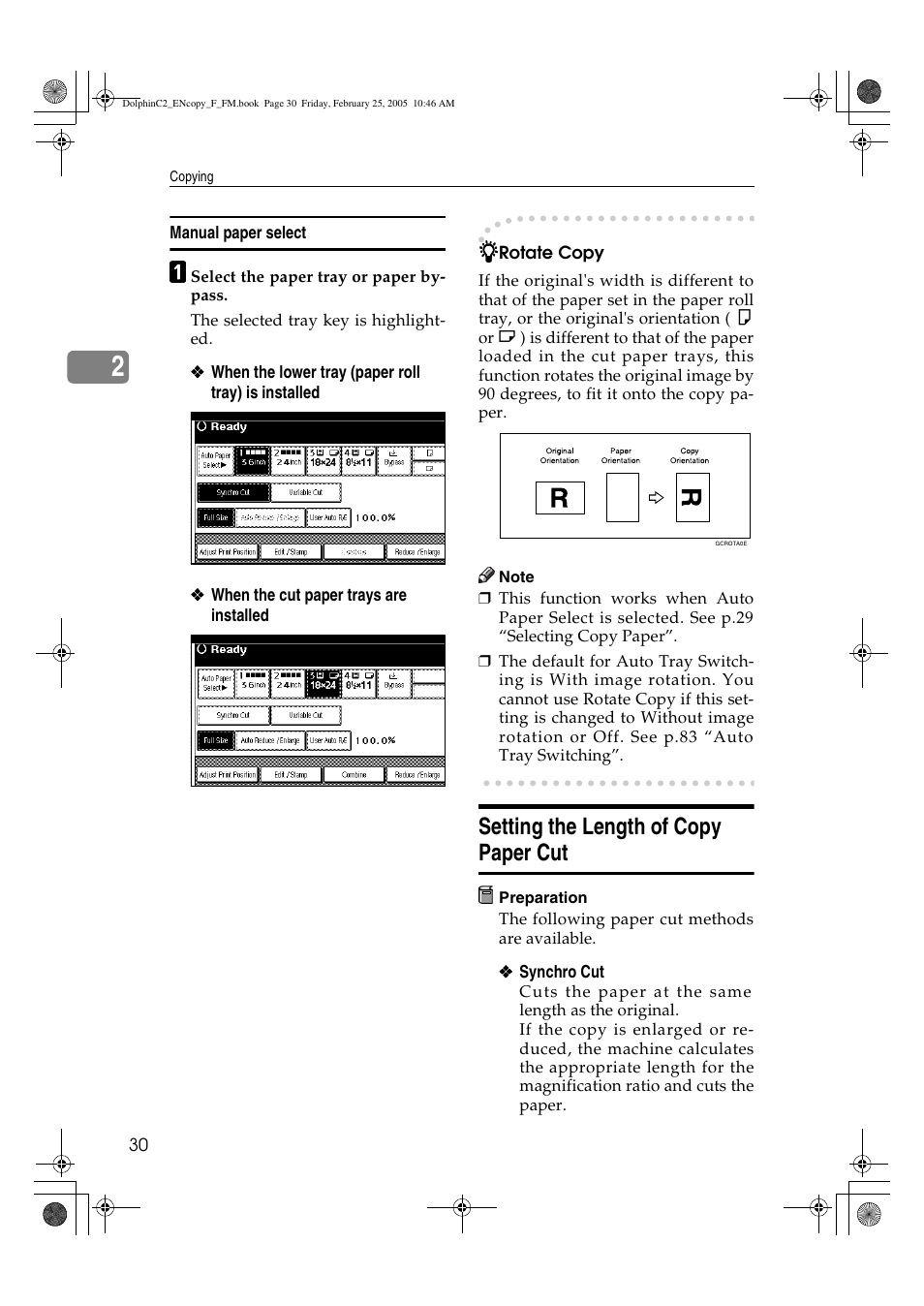 Setting the length of copy paper cut | Savin 4800WD User Manual | Page 40 / 124