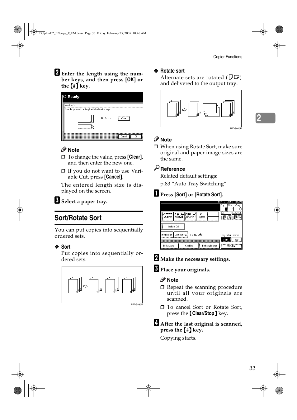 Sort/rotate sort | Savin 4800WD User Manual | Page 43 / 124