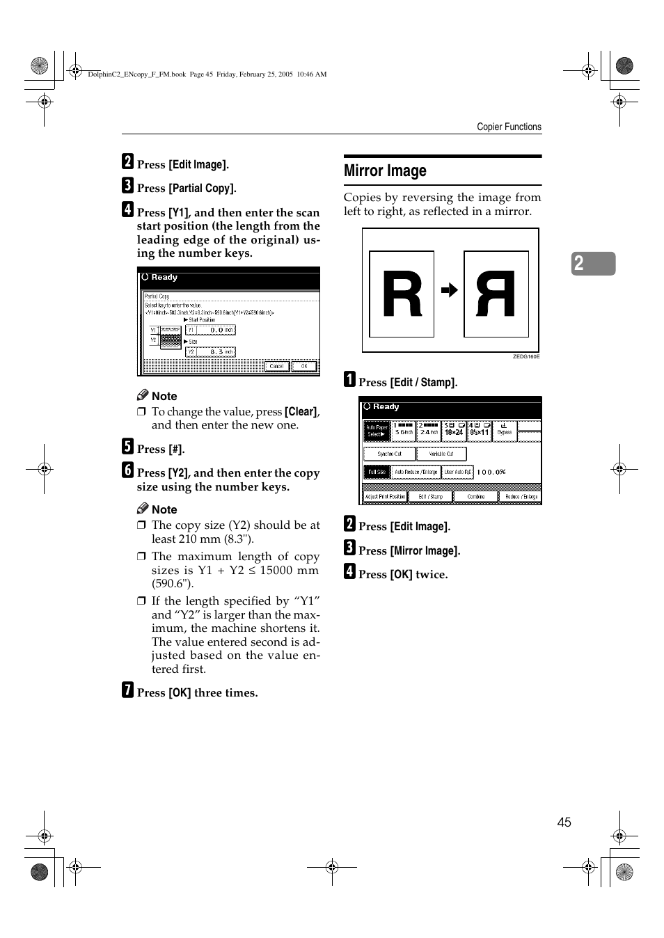 Mirror image | Savin 4800WD User Manual | Page 55 / 124