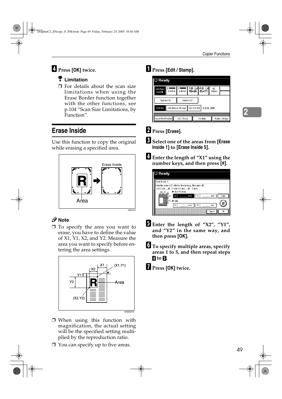 Erase inside | Savin 4800WD User Manual | Page 59 / 124