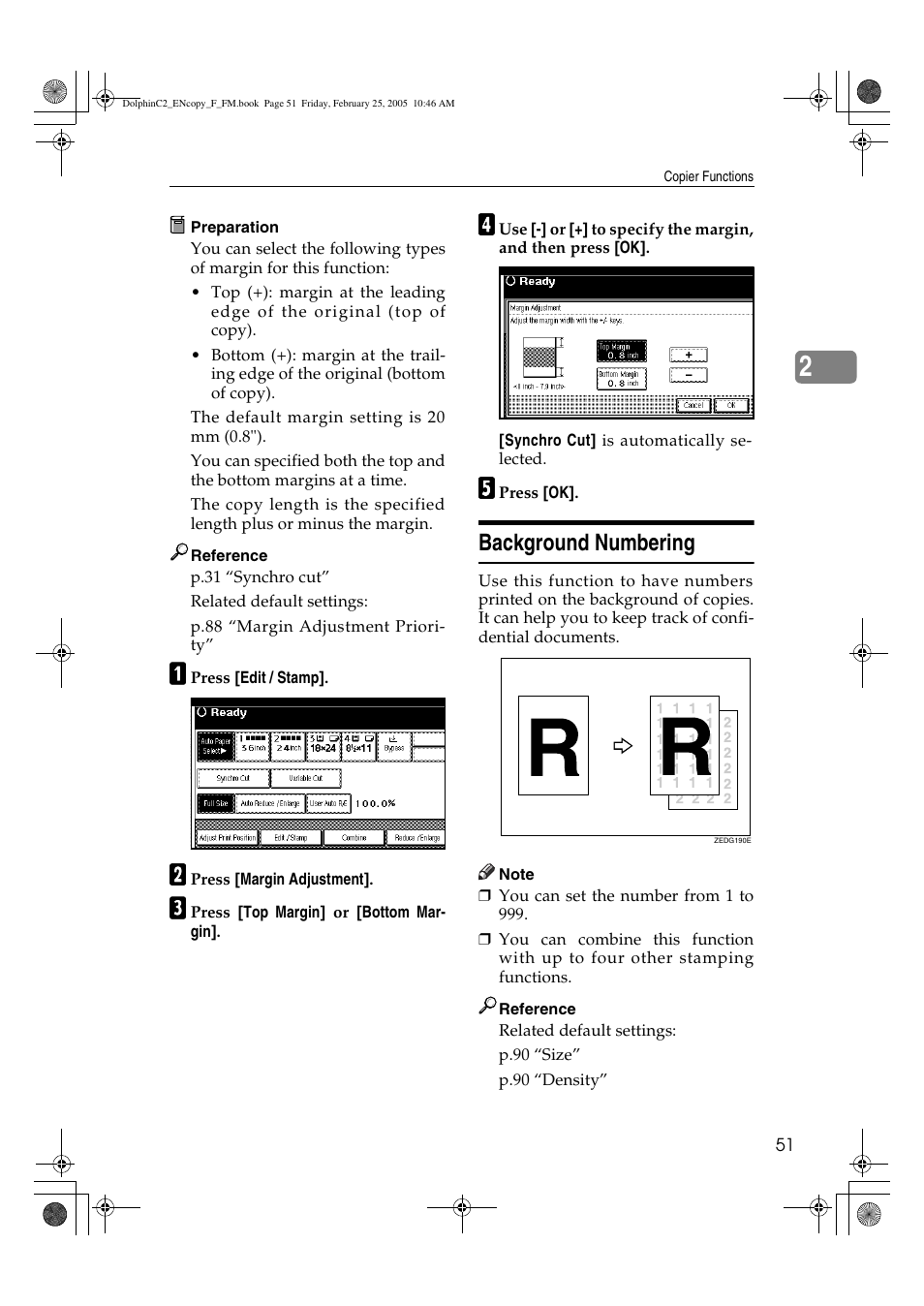 Background numbering | Savin 4800WD User Manual | Page 61 / 124