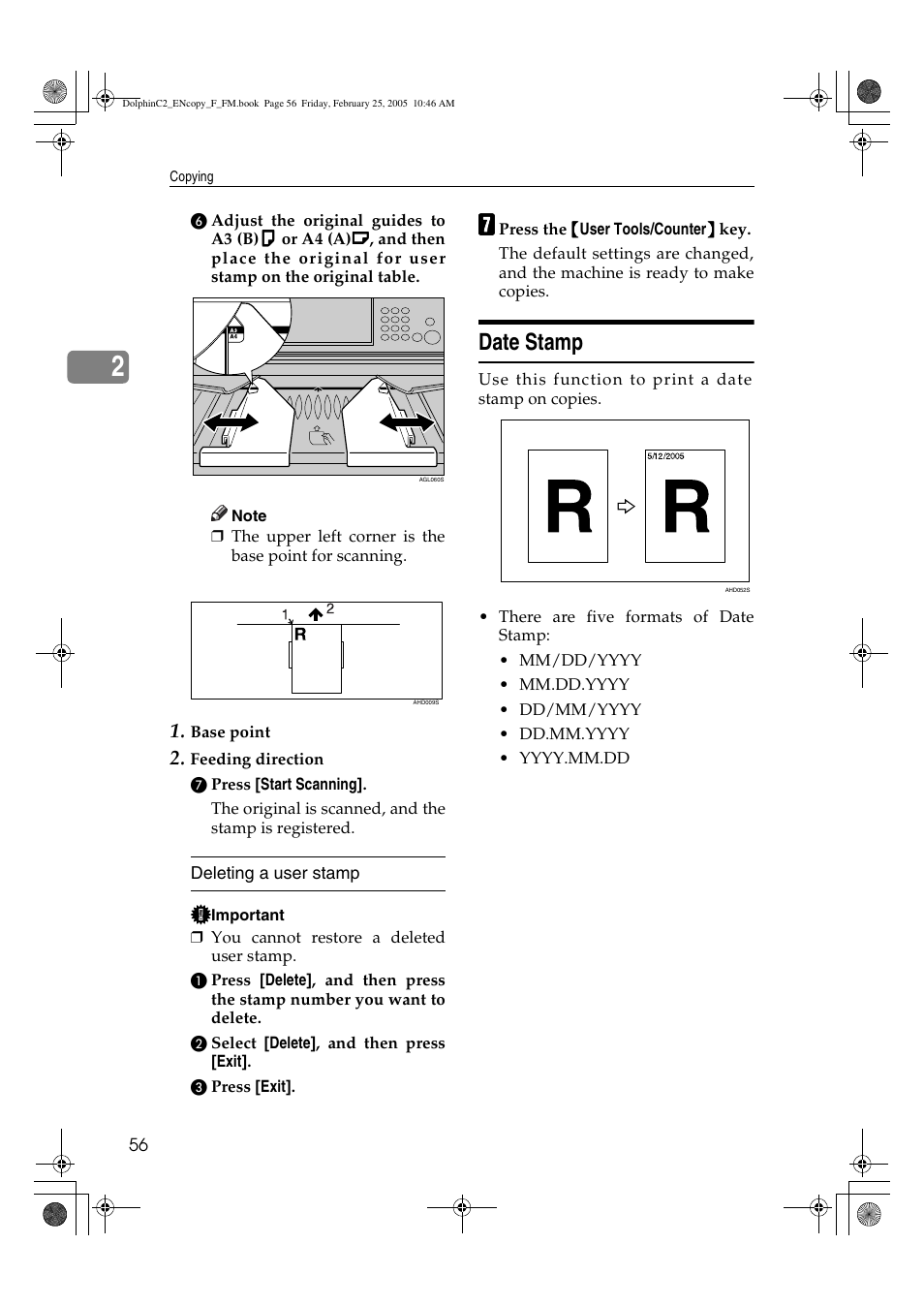 Date stamp | Savin 4800WD User Manual | Page 66 / 124