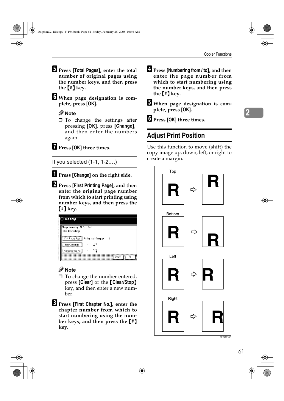 Adjust print position | Savin 4800WD User Manual | Page 71 / 124