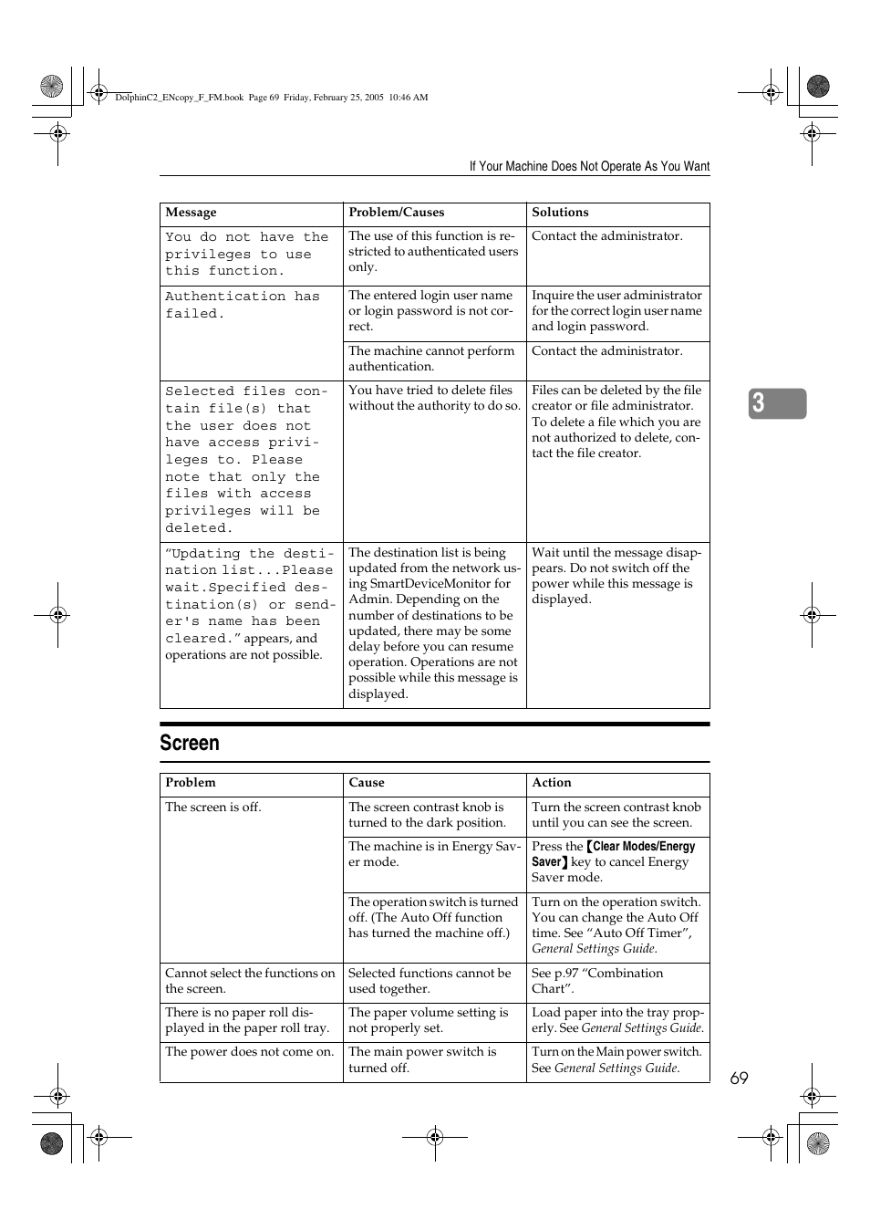 Screen | Savin 4800WD User Manual | Page 79 / 124