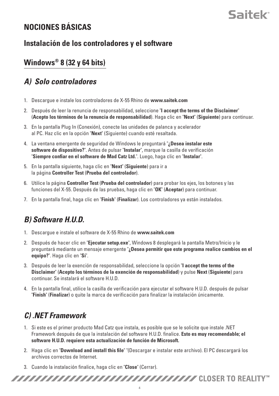 B) software h.u.d | TRITTON X-55 Rhino H.O.T.A.S System Pro Flight User Manual | Page 117 / 224