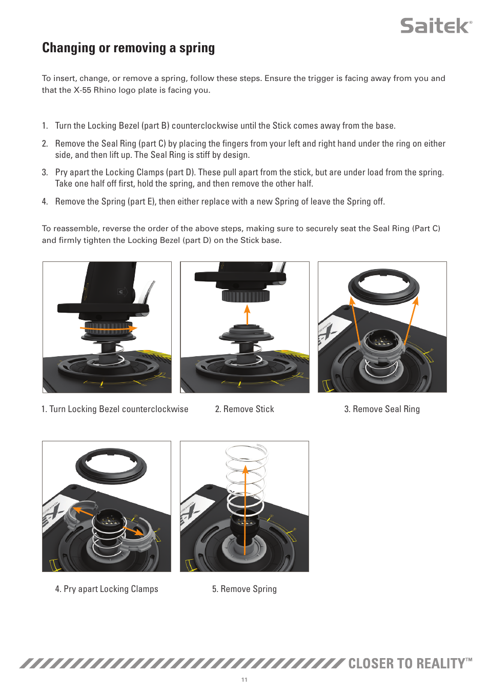 Changing or removing a spring | TRITTON X-55 Rhino H.O.T.A.S System Pro Flight User Manual | Page 12 / 224