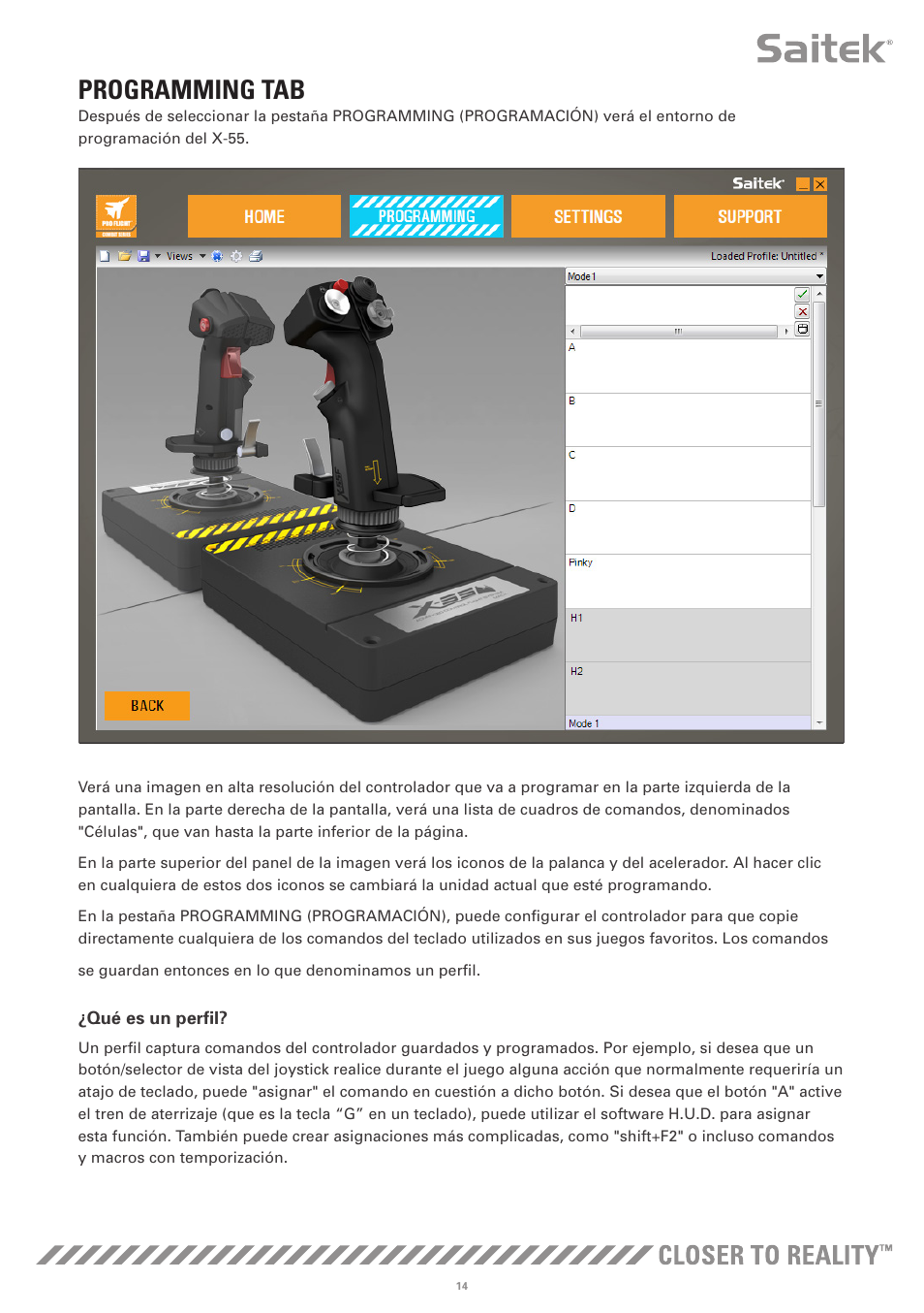 Programming tab | TRITTON X-55 Rhino H.O.T.A.S System Pro Flight User Manual | Page 127 / 224