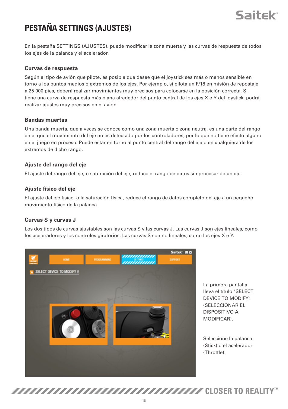 Pestaña settings (ajustes) | TRITTON X-55 Rhino H.O.T.A.S System Pro Flight User Manual | Page 131 / 224