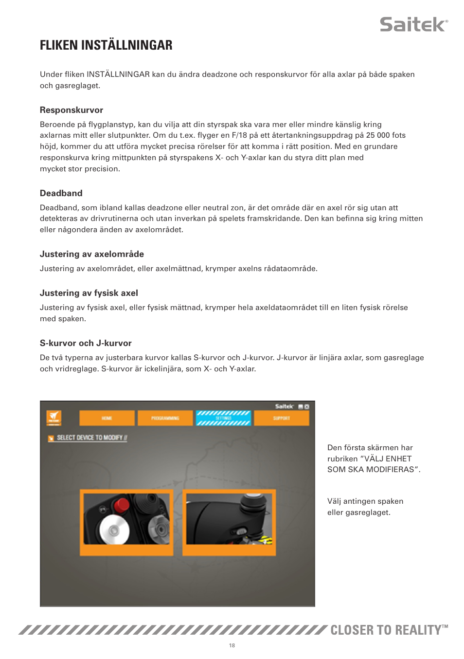 Fliken inställningar | TRITTON X-55 Rhino H.O.T.A.S System Pro Flight User Manual | Page 159 / 224