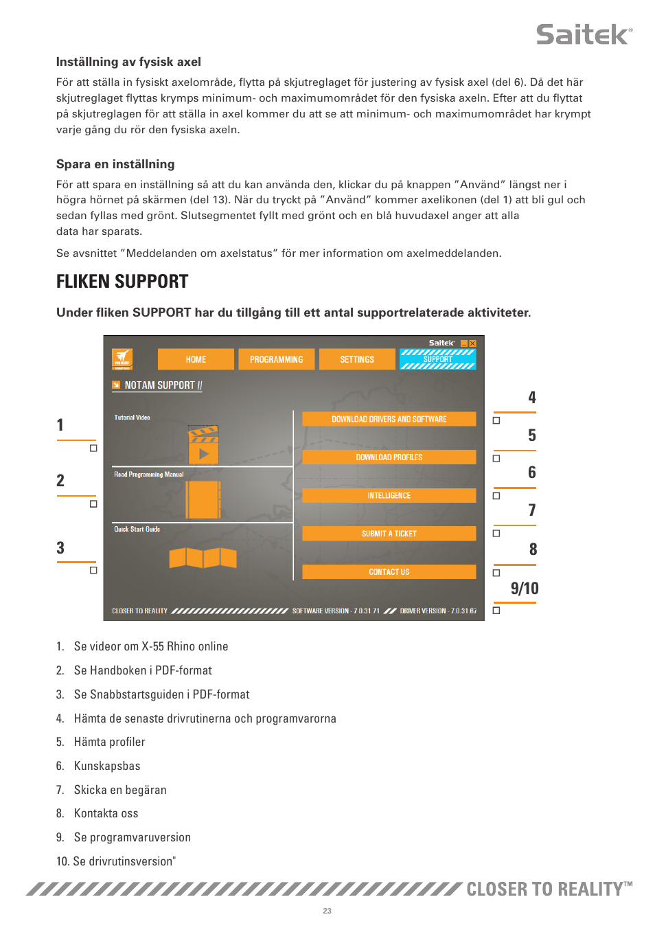 Fliken support | TRITTON X-55 Rhino H.O.T.A.S System Pro Flight User Manual | Page 164 / 224