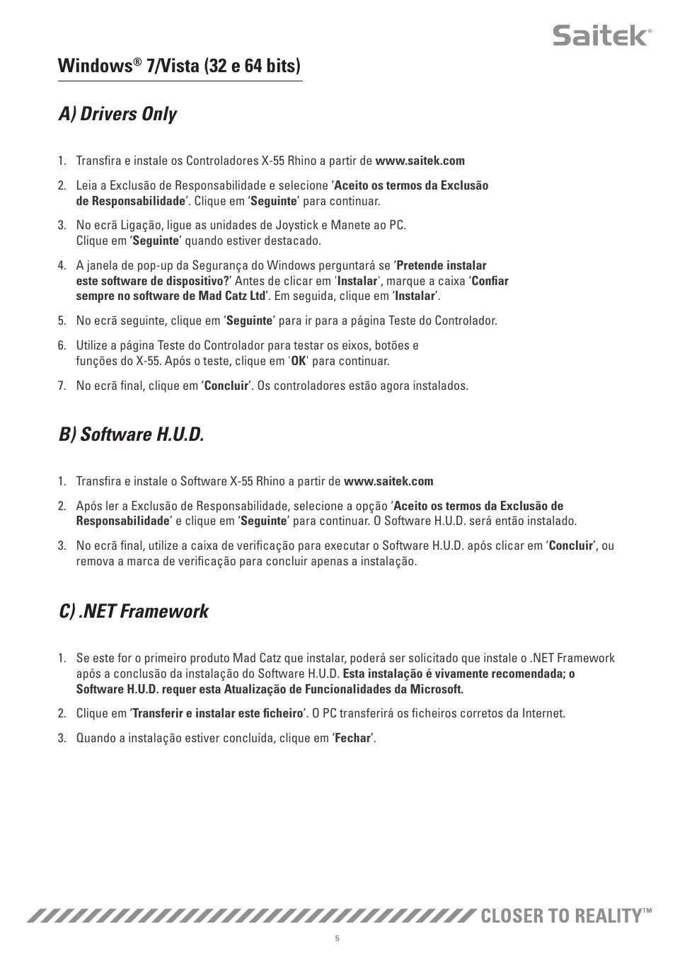 Windows, B) software h.u.d | TRITTON X-55 Rhino H.O.T.A.S System Pro Flight User Manual | Page 174 / 224