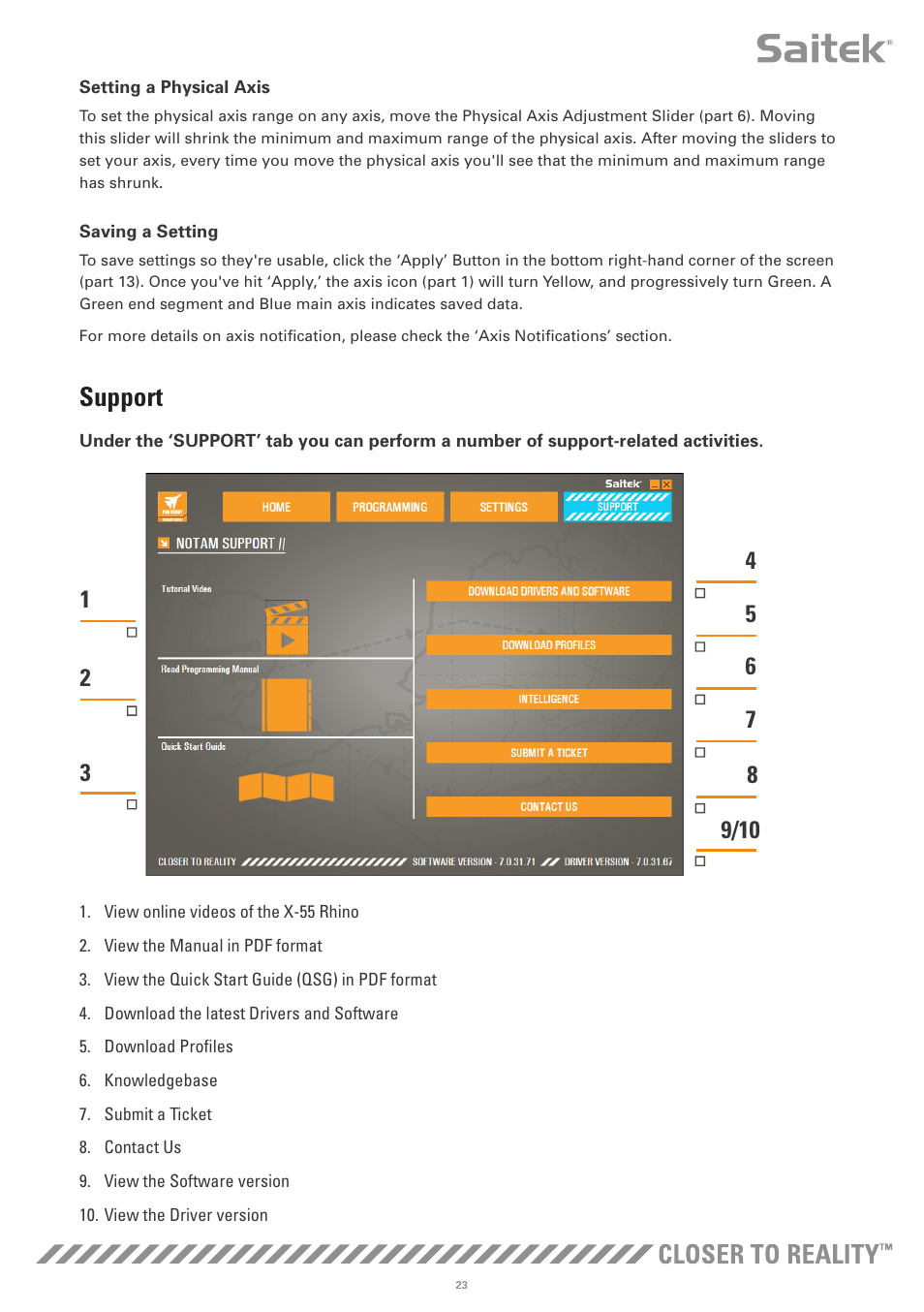Support | TRITTON X-55 Rhino H.O.T.A.S System Pro Flight User Manual | Page 24 / 224