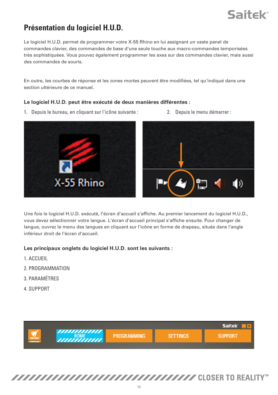 Présentation du logiciel h.u.d | TRITTON X-55 Rhino H.O.T.A.S System Pro Flight User Manual | Page 41 / 224