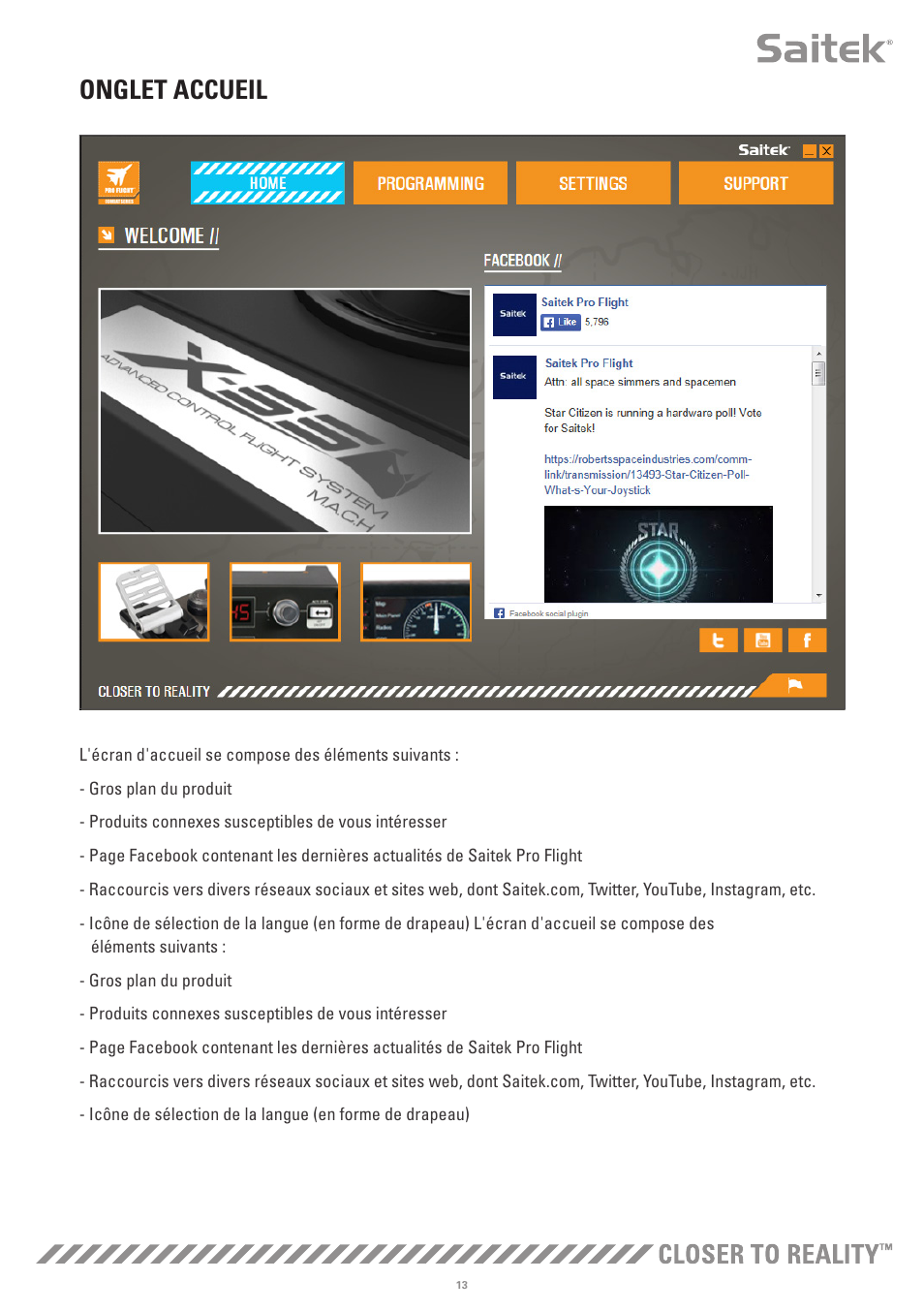 Onglet accueil | TRITTON X-55 Rhino H.O.T.A.S System Pro Flight User Manual | Page 42 / 224
