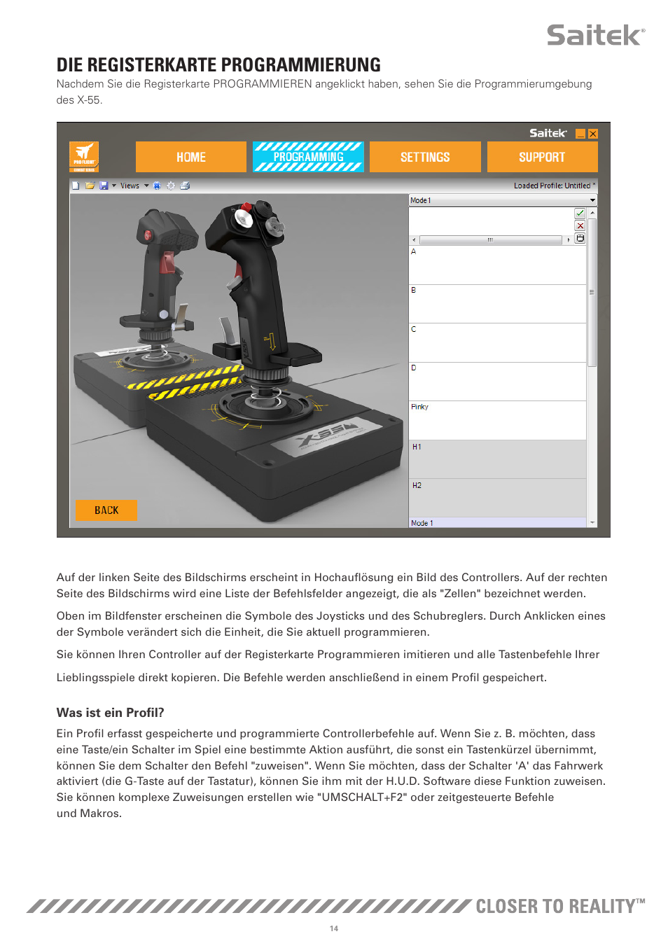 Die registerkarte programmierung | TRITTON X-55 Rhino H.O.T.A.S System Pro Flight User Manual | Page 71 / 224