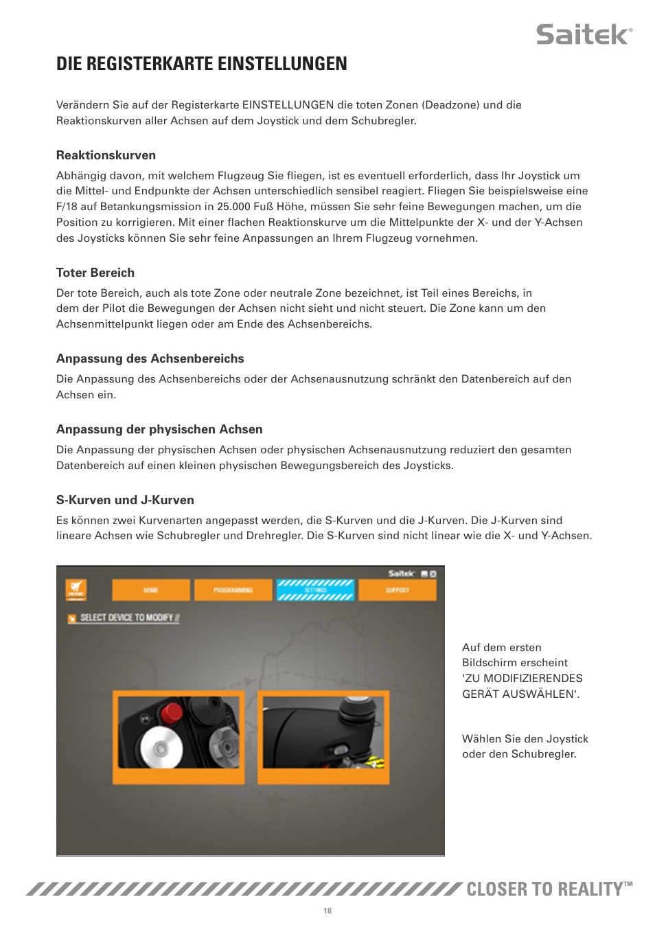 Die registerkarte einstellungen | TRITTON X-55 Rhino H.O.T.A.S System Pro Flight User Manual | Page 75 / 224