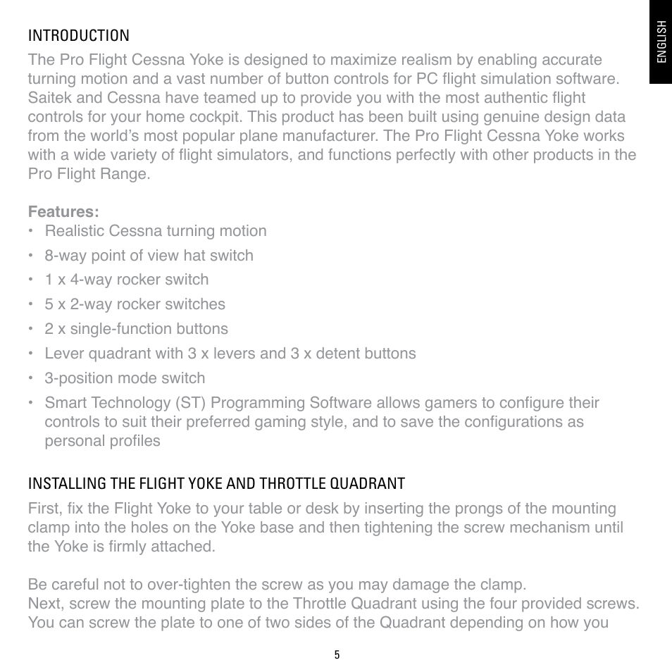 TRITTON Cessna Yoke System Pro Flight User Manual | Page 5 / 68