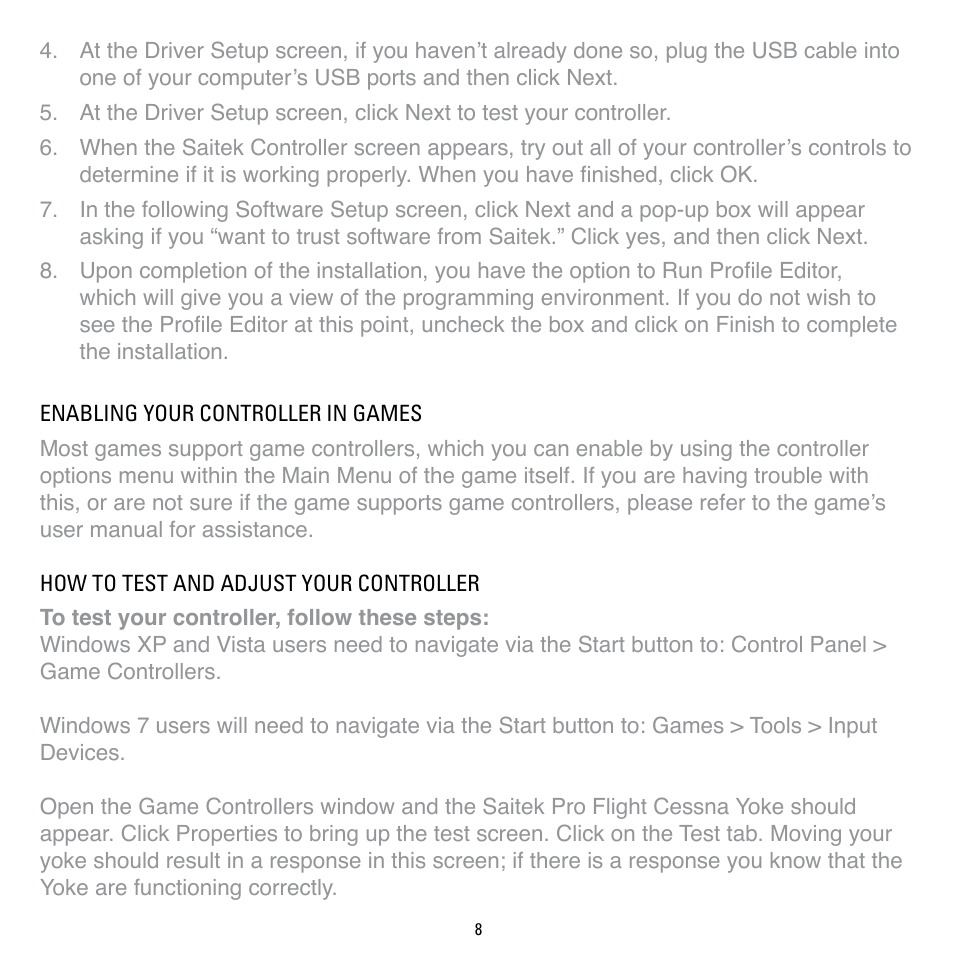 TRITTON Cessna Yoke System Pro Flight User Manual | Page 8 / 68