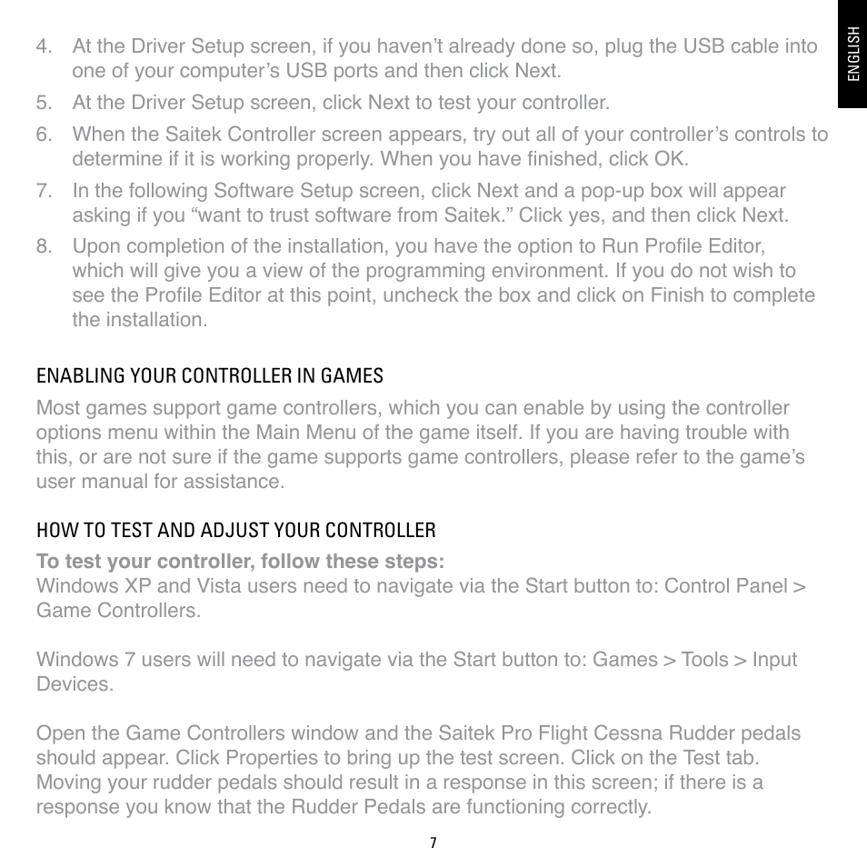 TRITTON Cessna Rudder Pedals Pro Flight User Manual | Page 7 / 48