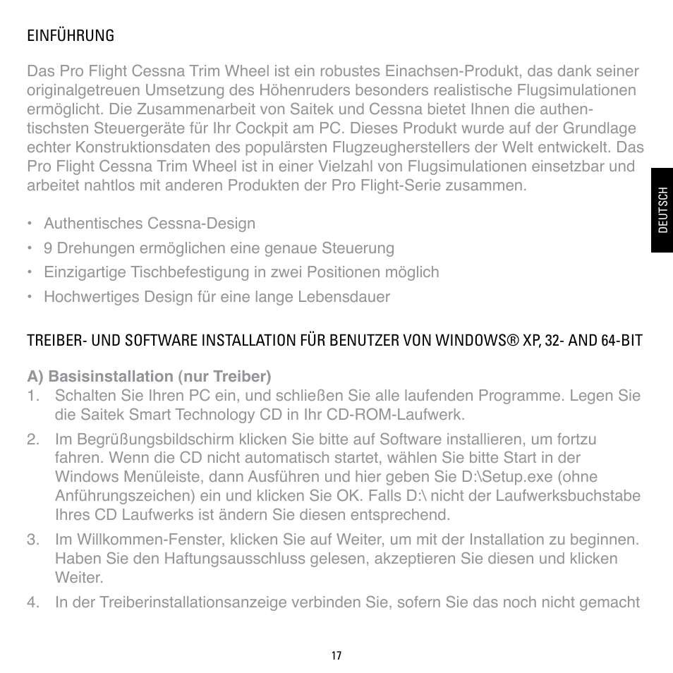 TRITTON Cessna Trim Wheel Pro Flight User Manual | Page 17 / 36